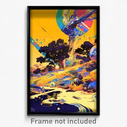 Movie Art Poster - Esteemed Eggs (Psychedelic Trippy Retro Cartoon Film Print)
