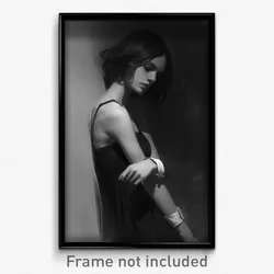 Art Poster - Woman Feeling Careless, Black And White Wristband (Art Print)