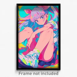 Anime Art Poster - Girl Feeling Unsettled Wearing Bright Ear Ribbon (Print)