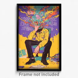 Korean Movie Poster - Boy Feeling Numb, Acrobatic Grey Headwear (Art Print)