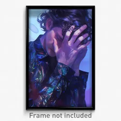 Anime Art Poster - Man Feeling Restlessness Wearing Velvety Dress Shirt (Print)