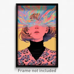 Movie Art Poster - Woman Feeling Sullenness, Pink Turtleneck Dress (Film Print)