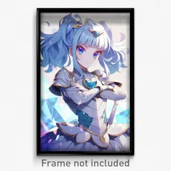 Anime Art Poster - Girl Feeling Confident Wearing Stupendous White Armor (Print)