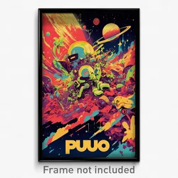 Movie Art Poster - Flat Pluto (Psychedelic Trippy Retro Cartoon Film Print)