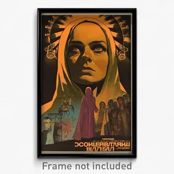 Russian Movie Poster - Woman Feeling Acceptance, Attractive Brown Cloak (Print)