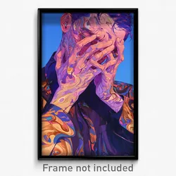 Anime Art Poster - Man Feeling Stuck Wearing Orderly Shiny Clothes (Print)