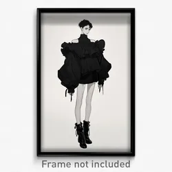 Art Poster - Boy Feeling Moody Wearing Admirable Cocktail Dress (Art Print)