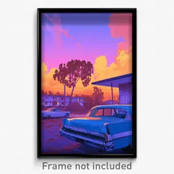 Art Poster - Gargantuan Motel (Psychedelic Trippy Weird 11x17 Cartoon Print)