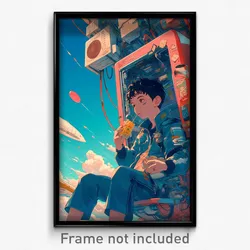 Movie Art Poster - Boy Feeling Stuck, Immaculate Blue Jacket (Retro Film Print)