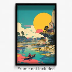 Art Poster - Giant Lake (Psychedelic Trippy Weird 11x17 Print)