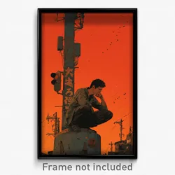 Movie Art Poster - Man Feeling Resentment, Urban Tented Shirt (Retro Film Print)