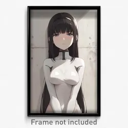 Anime Art Poster - Girl Feeling Upset Wearing Beautiful White Bodysuit (Print)