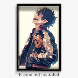 Anime Art Poster - Boy Feeling Happiness, Marvelous Cropped Jacket (Print)
