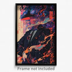 Movie Art Poster - Man Feeling Driven, Odd Pinstripe Shirt (Retro Film Print)