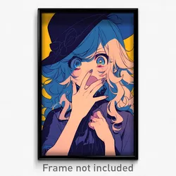 Anime Art Poster - Girl Feeling Alarmed Wearing Bubbly Fedora (Print)