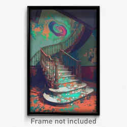 Art Poster - Lost Balustrade (Psychedelic Trippy Weird 11x17 Print)