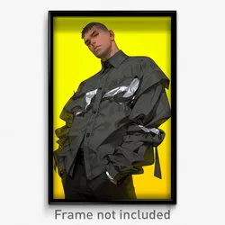 Art Poster - Man Feeling Strong Wearing Nifty Frilled Shirt (Art Print)