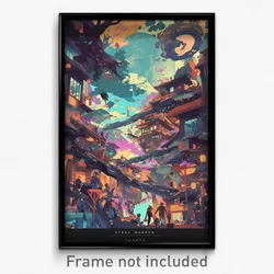 Movie Art Poster - Steel Tavern (Psychedelic Trippy Retro Cartoon Film Print)
