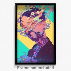 Art Poster - Man Feeling Vengeful, Fluid Lace Trimmed Hairband (Art Print)