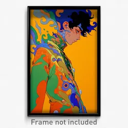 Anime Art Poster - Boy Feeling Dismay Wearing Carefree Orange (Print)