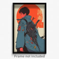 Movie Art Poster - Boy Feeling Fury Wearing Natural Blue Coat (Retro Film Print)