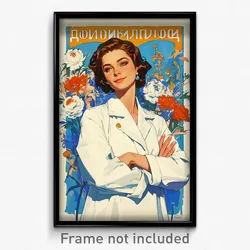 Russian Movie Poster - Woman Feeling Politeness, Delightful White Coat (Print)