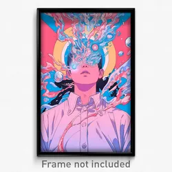 Movie Art Poster - Boy Feeling Focused, White Pink Apron (Retro Film Print)