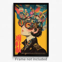 Chinese Movie Poster - Girl Feeling Stubborn, Multicolored Eyewear On Headwear