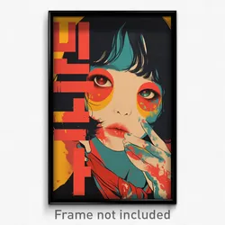 Korean Movie Poster - Girl Feeling Carefree, Crazy Red Neckerchief (Art Print)