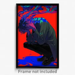 Anime Art Poster - Man Feeling Despair Wearing Drab Edgy (Print)