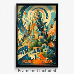 Russian Movie Poster - Circular Campus (Russia Psychedelic Art Retro Film Print)