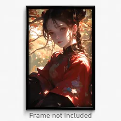 Art Poster - Girl Feeling Insulted Wearing Scholarly Chinese Clothes (Art Print)