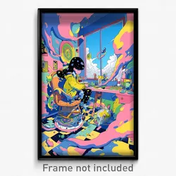 Art Poster - Crazy Inn (Psychedelic Trippy Weird 11x17 Cartoon Print)