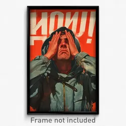 Russian Movie Poster - Man Feeling Resentment, Glass Hoodie Lift (Art Print)
