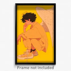 Anime Art Poster - Man Feeling Undermined Wearing Gloomy Yellow Wings (Print)