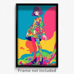 Anime Art Poster - Girl Feeling Optimistic Wearing Lively Leggings (Print)