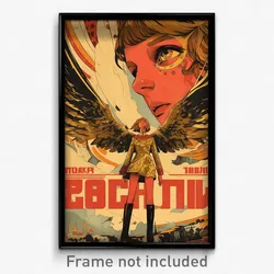 Russian Movie Poster - Girl Feeling Courage, Wild Winged Footwear (Art Print)
