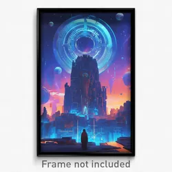 Movie Art Poster - Old Temple (Psychedelic Trippy Retro Cartoon Film Print)