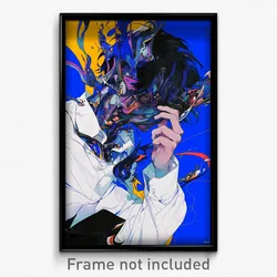 Anime Art Poster - Man Feeling Careless Wearing Glorious Blue Ribbon (Print)
