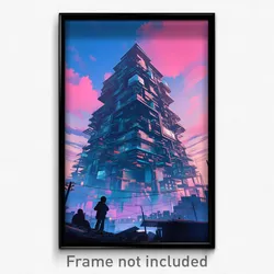 Movie Art Poster - Muted Cartoon Architecture (Psychedelic Retro Film Print)