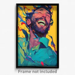 Art Poster - Man Feeling Grinning Wearing Glorious Multicolored (Art Print)