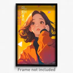 Korean Movie Poster - Girl Feeling Bored, Silky Orange Jacket (Korea Art Print)
