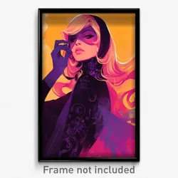 Russian Movie Poster - Girl Feeling Cheeky, Posh Purple Wings (Russia Art Print)