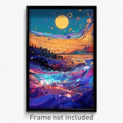 Art Poster - Unrealistic Seascape (Psychedelic Trippy Weird 11x17 Print)