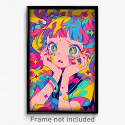 Anime Art Poster - Girl Feeling Perplexed Wearing Fancy Torn Sleeves (Print)