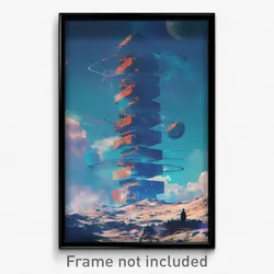 Movie Art Poster - Glitch Art Ziggurat (Psychedelic Retro Weird Film Print)