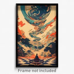 Movie Art Poster - Fluid Roof (Psychedelic Trippy Retro Cartoon Film Print)