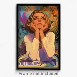 Russian Movie Poster - Woman Feeling Adoration, Tremendous White Legwear (Print)