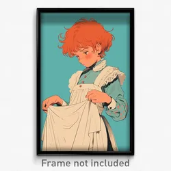 Art Poster - Boy Feeling Baffled Wearing Old Fashioned Petticoat (Art Print)