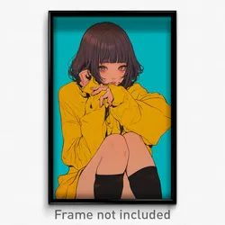 Anime Art Poster - Girl Feeling Miserable, Remarkable Yellow Sleeves (Print)